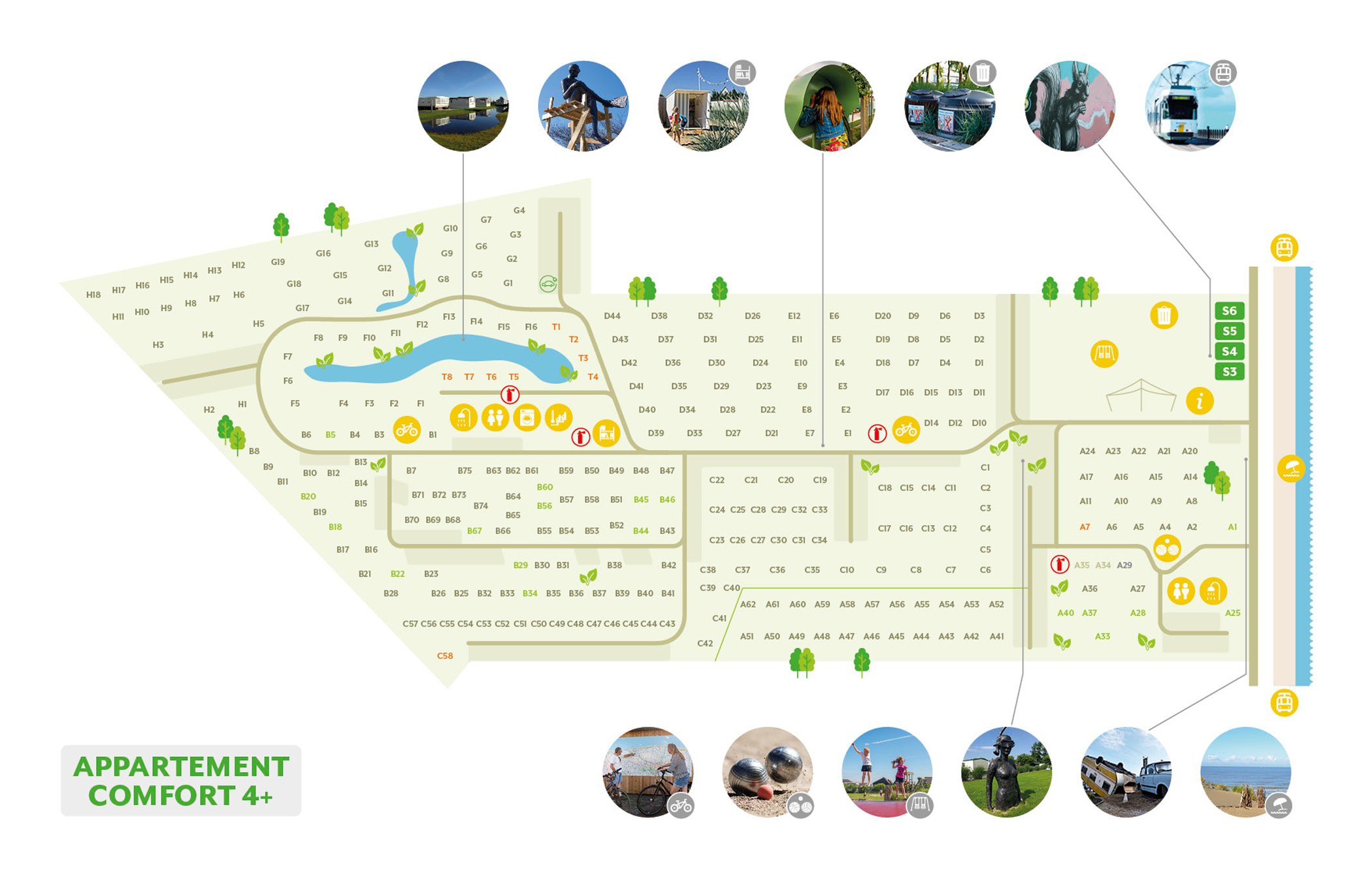 Plan van de camping