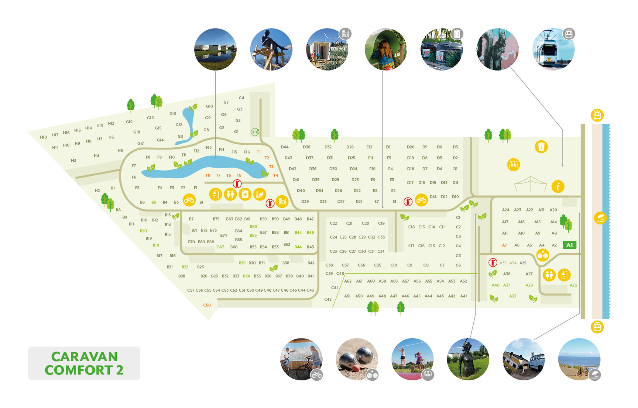 Plan van de camping