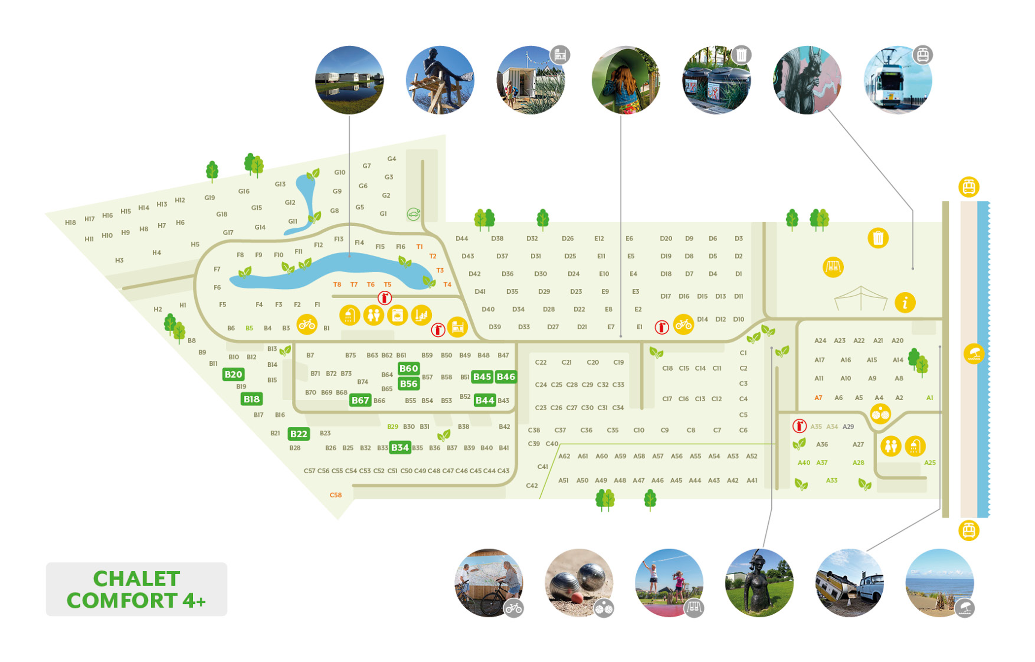 Plan van de camping